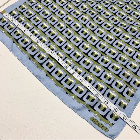 Rare Vintage Gucci Silk Scarf - Exclusive Geometric Design - Made in Italy - Picture 14 of 16